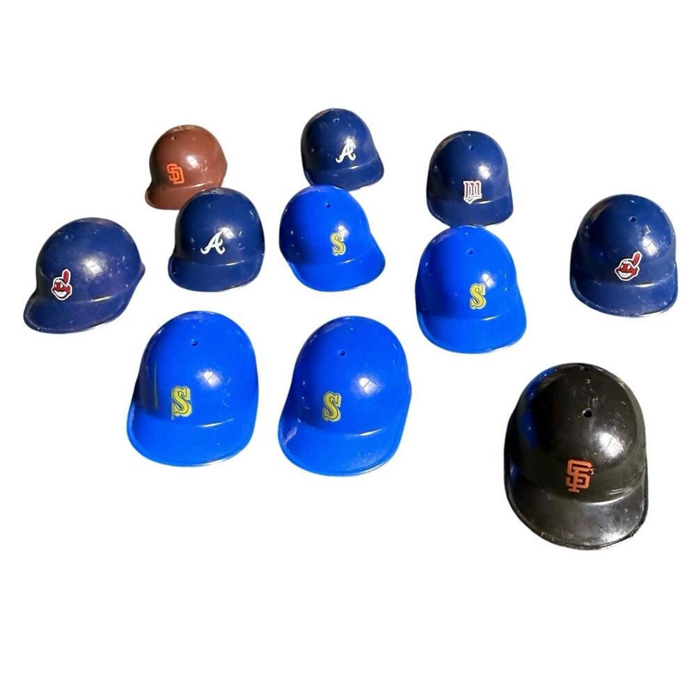 Vintage Mini MLB Baseball Helmets Vending Gumball 1.75" (Lot of 11)